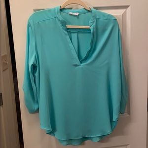 Lush aqua 3/4 sleeve blouse size L